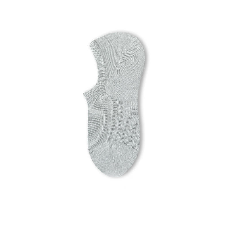 Solid Color Comfortable Mesh Cotton No Show Socks(8 Pairs) - Silver - EU39-44(US6-10) - image 14