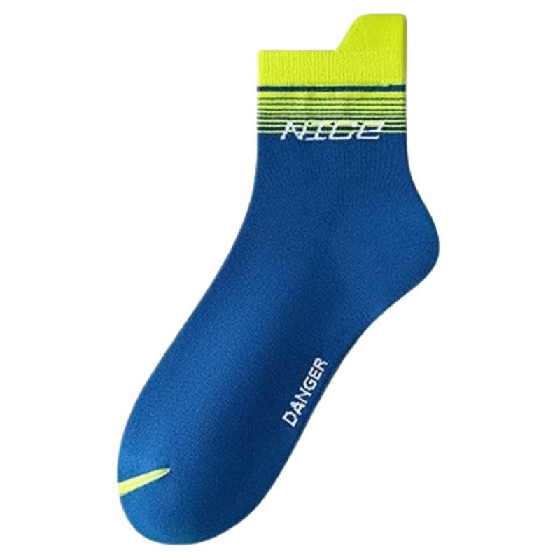 Striped Letter Print Cotton Ankle Compression Socks(5 Pairs) - Blue - EU39-44(US6-10) - image 14