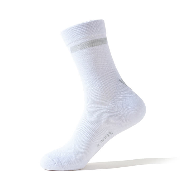 Color-block Cycling Quarter Compression Socks(7 Pairs) - White - EU39-43(US6-9) - image 6