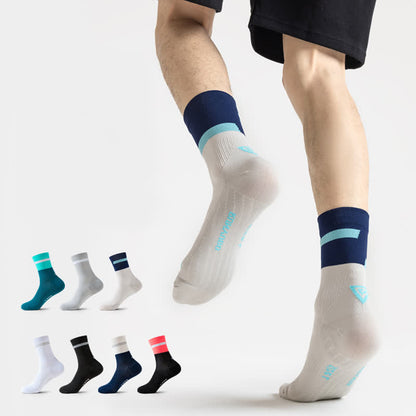 Color-block Cycling Quarter Compression Socks(7 Pairs) - image 2