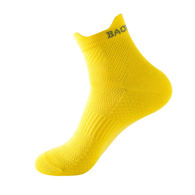 Bright Color Series Cotton Sports Ankle Compression Socks(8 Pairs) - Yellow - EU36-43(US3-9) - image 9