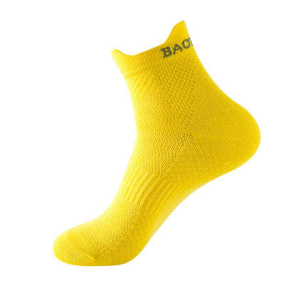 Bright Color Series Cotton Sports Ankle Compression Socks(8 Pairs) - Yellow - EU36-43(US3-9) - image 9