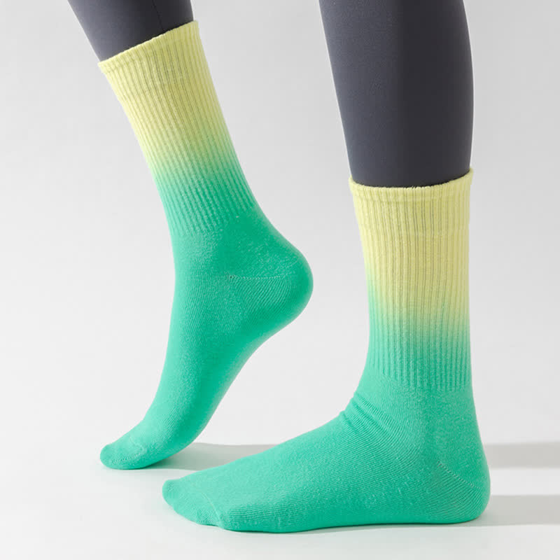 Gradient Color Block Quarter Compression Socks(6 Pairs) - image 7