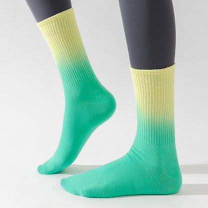 Gradient Color Block Quarter Compression Socks(6 Pairs) - image 7