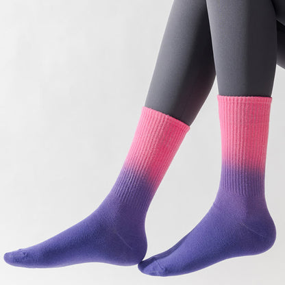 Gradient Color Block Quarter Compression Socks(6 Pairs) - image 14