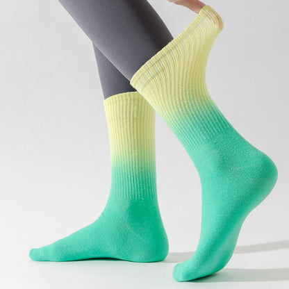 Gradient Color Block Quarter Compression Socks(6 Pairs) - image 8