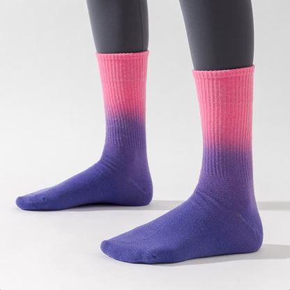 Gradient Color Block Quarter Compression Socks(6 Pairs) - image 13