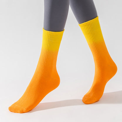 Gradient Color Block Quarter Compression Socks(6 Pairs) - image 5