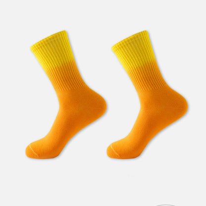 Gradient Color Block Quarter Compression Socks(6 Pairs) - Orange - EU35-42(US3-8.5) - image 6