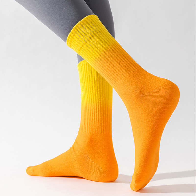 Gradient Color Block Quarter Compression Socks(6 Pairs) - image 3