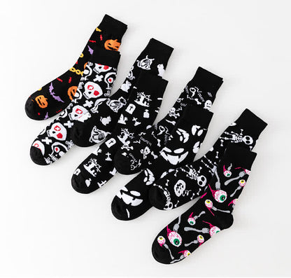 Plus Size Halloween Black Series Quarter Socks(8 Pairs) - image 4
