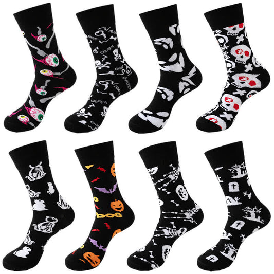 Plus Size Halloween Black Series Quarter Socks(8 Pairs) - image 1