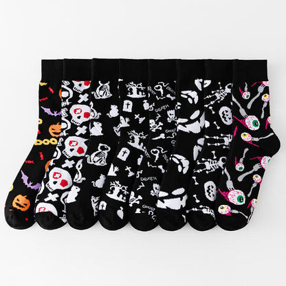 Plus Size Halloween Black Series Quarter Socks(8 Pairs) - image 2