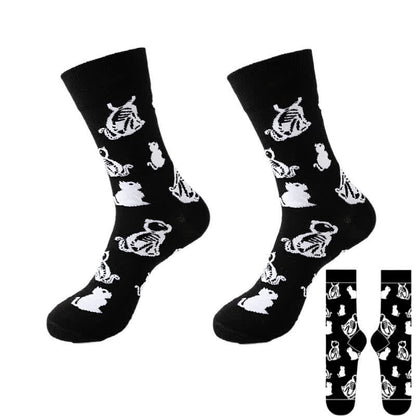 Plus Size Halloween Black Series Quarter Socks(8 Pairs) - Black - C - EU37-46(US4-12) - image 9
