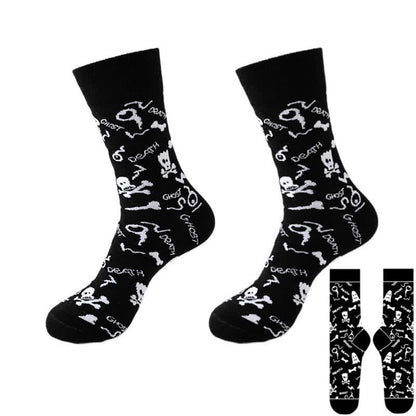 Plus Size Halloween Black Series Quarter Socks(8 Pairs) - Black - E - EU37-46(US4-12) - image 11
