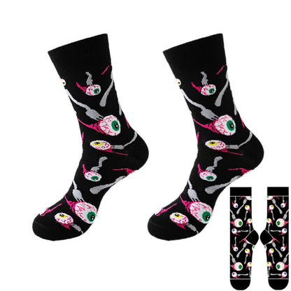 Plus Size Halloween Black Series Quarter Socks(8 Pairs) - Black - H - EU37-46(US4-12) - image 14
