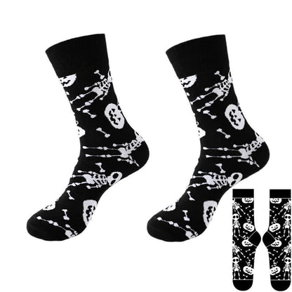 Plus Size Halloween Black Series Quarter Socks(8 Pairs) - Black - G - EU37-46(US4-12) - image 13