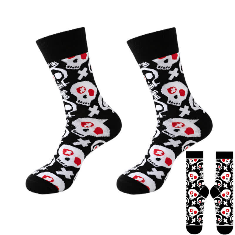 Plus Size Halloween Black Series Quarter Socks(8 Pairs) - Black - B - EU37-46(US4-12) - image 8