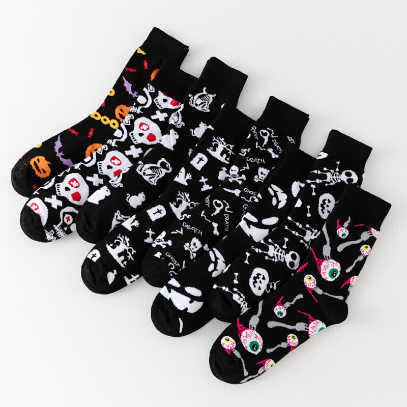 Plus Size Halloween Black Series Quarter Socks(8 Pairs) - image 5
