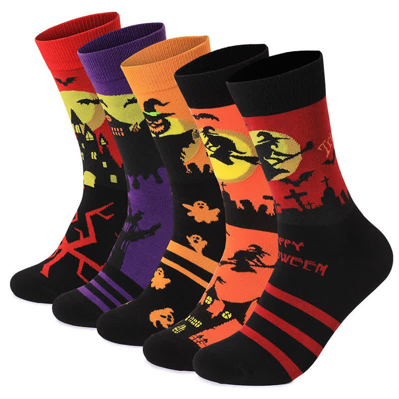 Plus Size Halloween Night Series Quarter Socks(5 Pairs) - Multicolor - EU37-46(US4-12) - image 2