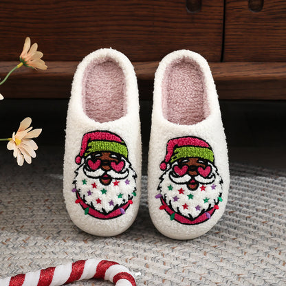 Plus Size Christmas Santa Claus Print Slippers - image 2