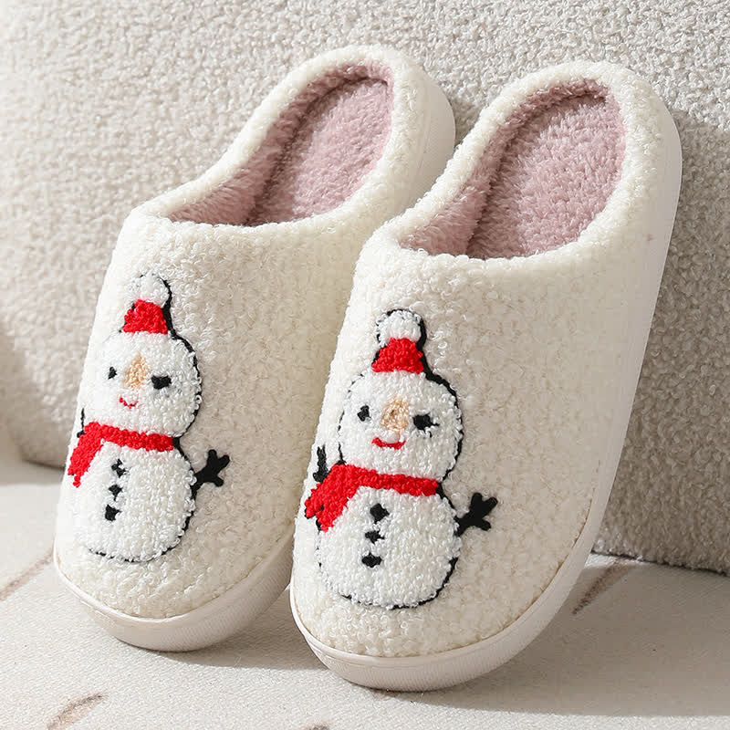Plus Size Christmas Snowman Print Slippers - image 2