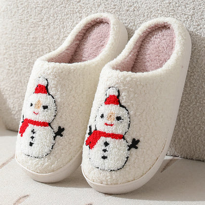 Plus Size Christmas Snowman Print Slippers - image 2