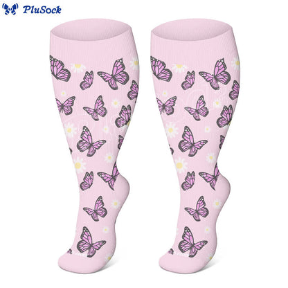 Plus Size Butterfly Flower Series Compression Socks - image 3