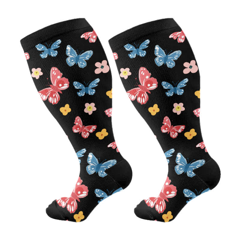 Plus Size Butterfly Flower Series Compression Socks - image 6