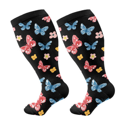 Plus Size Butterfly Flower Series Compression Socks - image 6