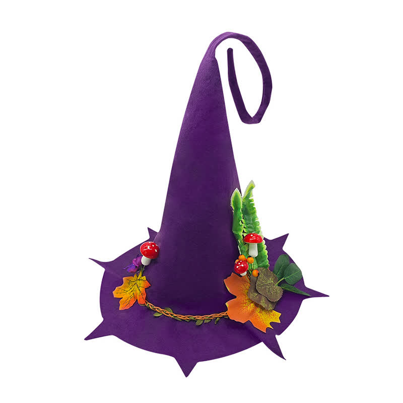 Halloween Maple Leaf Mushroom Wizard Hat - Purple - One Size - image 0