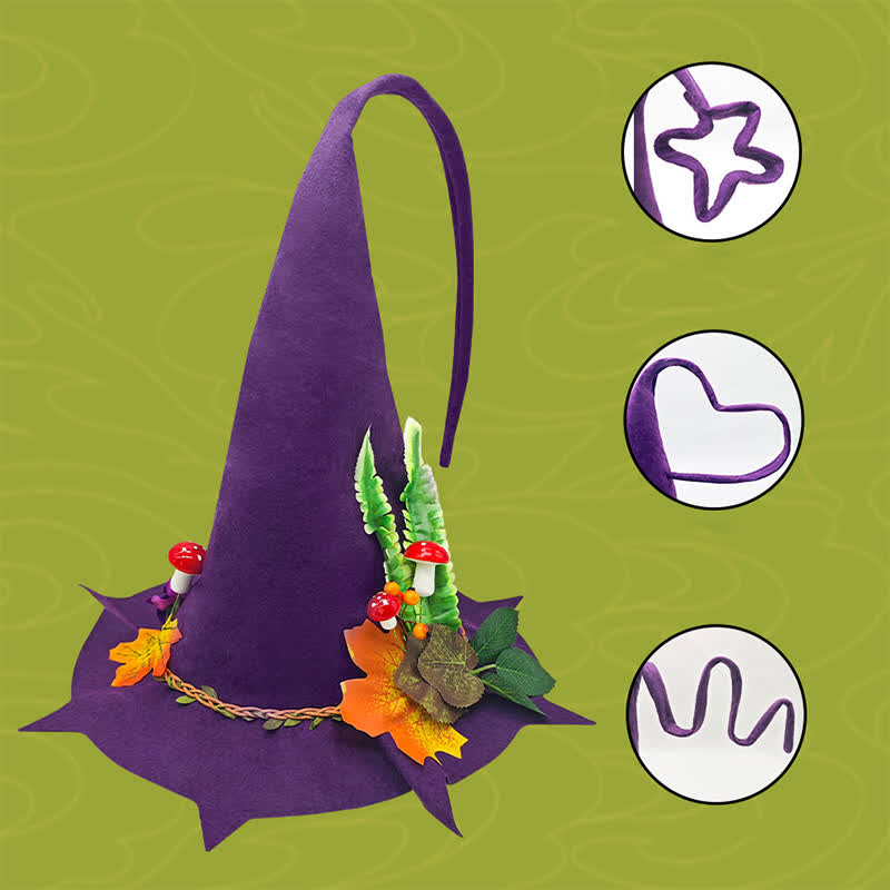 Halloween Maple Leaf Mushroom Wizard Hat - image 1