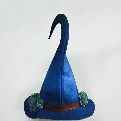 Halloween Floral Blue Witch Hat - image 4