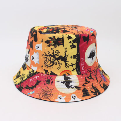 Plus Size Halloween Spooky Print Bucket Hat - B - One Size - image 3
