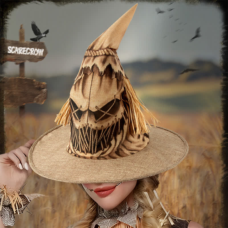 Plus Size Halloween Scarecrow Witch Hat - image 0