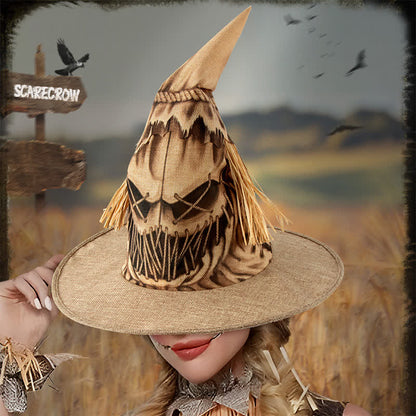 Plus Size Halloween Scarecrow Witch Hat - image 0