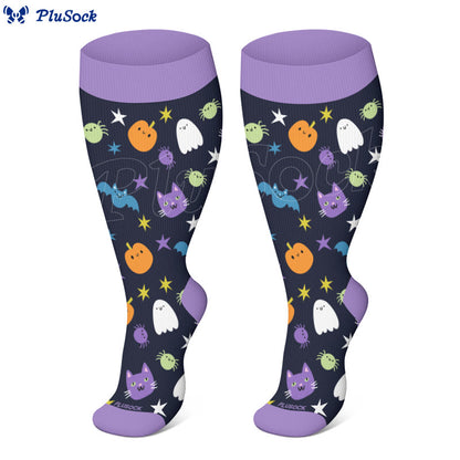 Plus Size Halloween Cute Animals Compression Socks(3 Pairs) - image 4