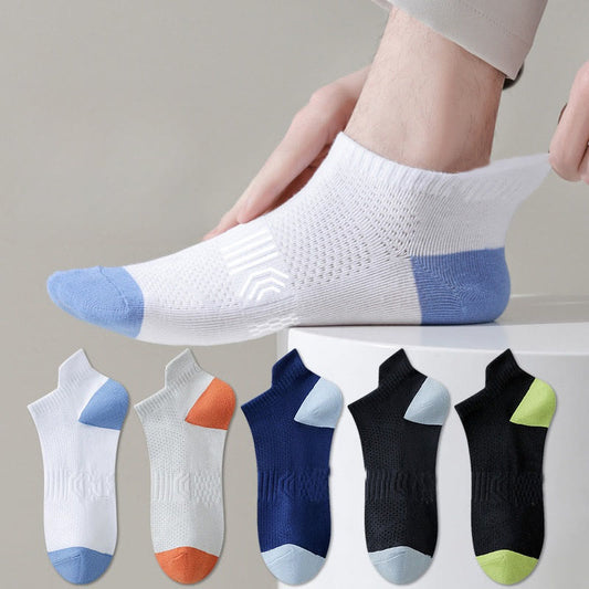 Cotton Sweat-wicking Mesh Breathable Ankle Compression Socks(5 Pairs) - image 1