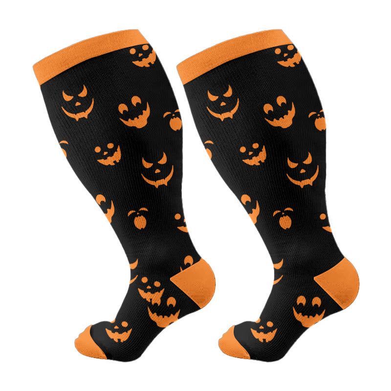 Plus Size X Ray Cat Compression Socks(3 Pairs) - Orange(1 Pair) - 4XL - image 5