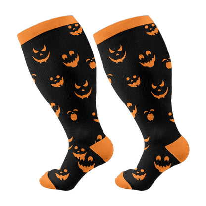 Plus Size X Ray Cat Compression Socks(3 Pairs) - Orange(1 Pair) - 4XL - image 5