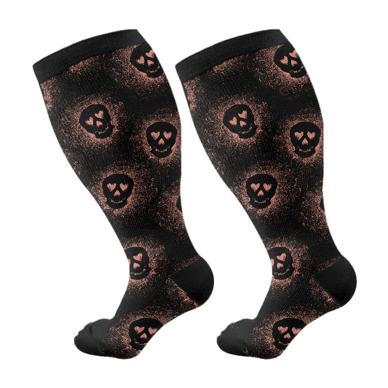 Plus Size X Ray Cat Compression Socks(3 Pairs) - Black(1 Pair) - 4XL - image 6