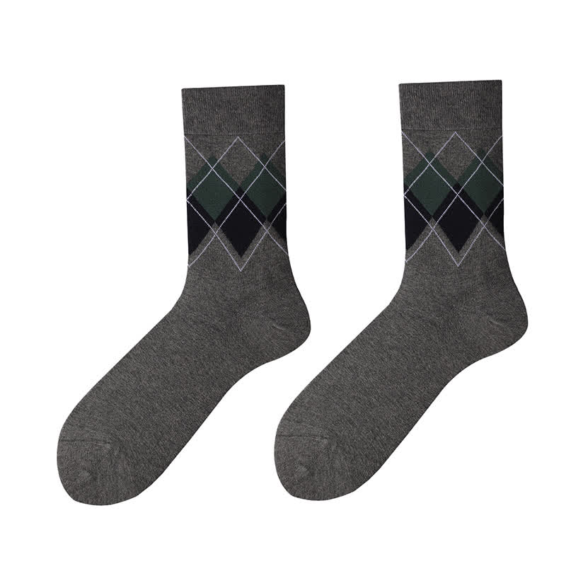 British Style Diamond Check Quarter Socks(4 Pairs) - image 10