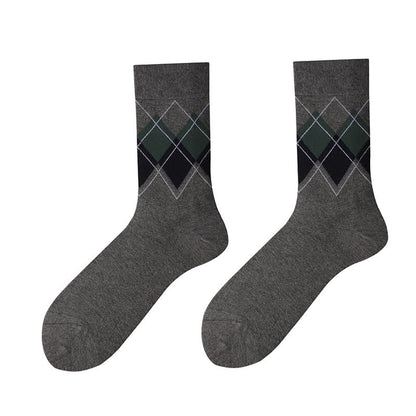British Style Diamond Check Quarter Socks(4 Pairs) - image 10