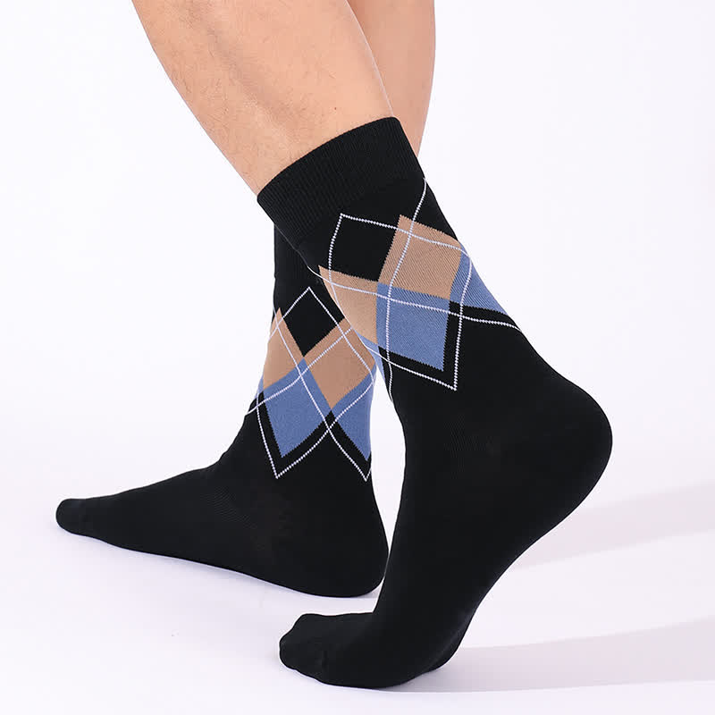 British Style Diamond Check Quarter Socks(4 Pairs) - image 11