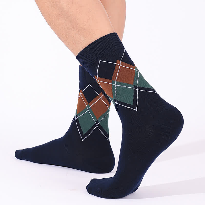 British Style Diamond Check Quarter Socks(4 Pairs) - image 2
