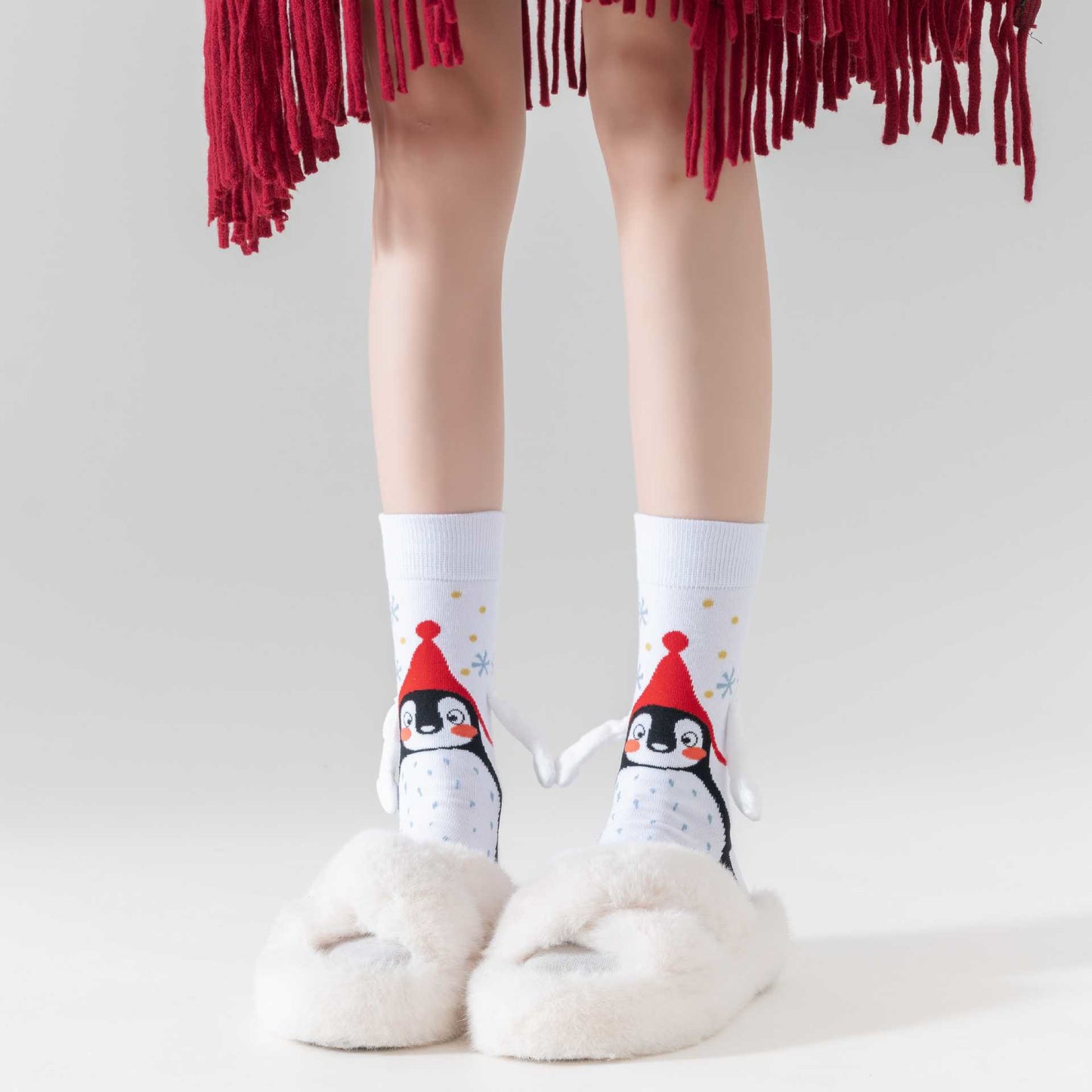 Funny Hand In Hand Quarter Socks(3 Pairs) - image 3