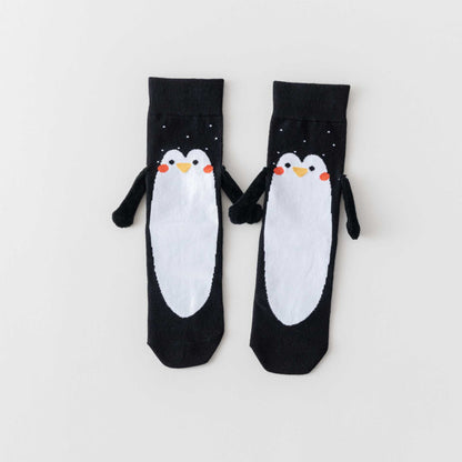 Funny Hand In Hand Quarter Socks(3 Pairs) - Black - EU36-40(US3-7) - image 15