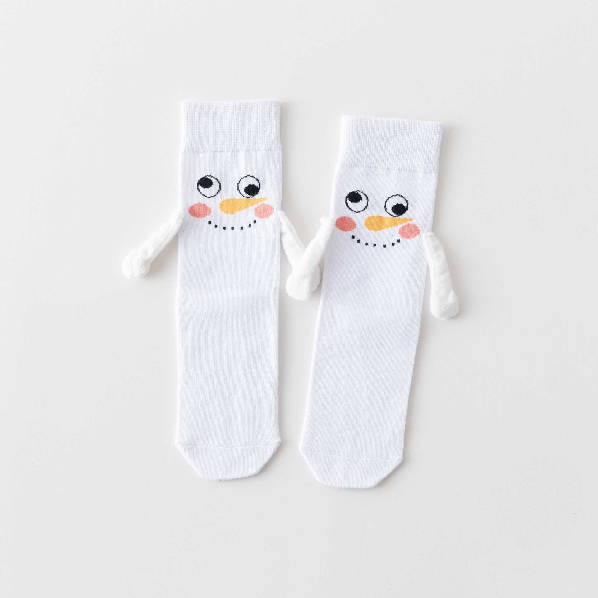 Funny Hand In Hand Quarter Socks(3 Pairs) - White - EU36-40(US3-7) - image 12
