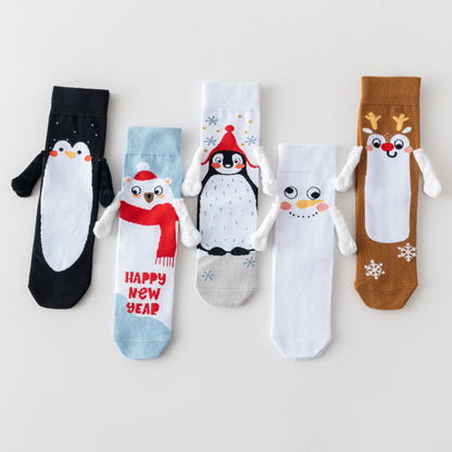 Funny Hand In Hand Quarter Socks(3 Pairs) - image 0