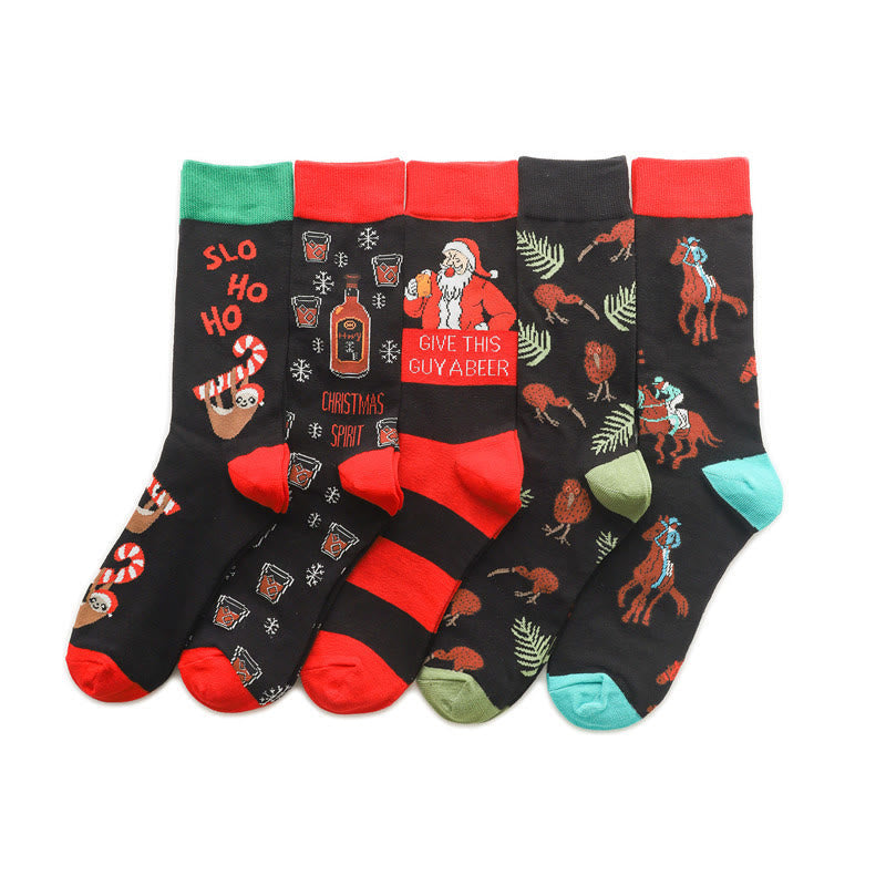 Christmas Creative Quarter Socks(5 Pairs) - Multicolor - EU37-44(US4-10) - image 0